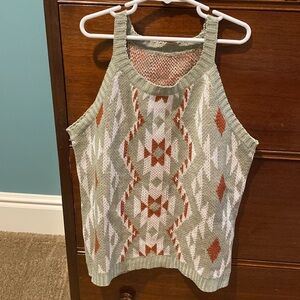 2/$10 Women’s Aztec Sweater Tank Top NWOT